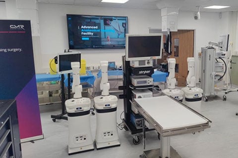 The completed Surgical Skills Lab hosting a CMR Versius Surgical Robotics training session