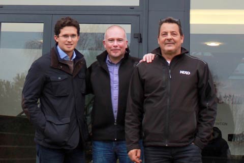Franck Bessol (right) with Jean Jacques Vias (centre) of Nexo