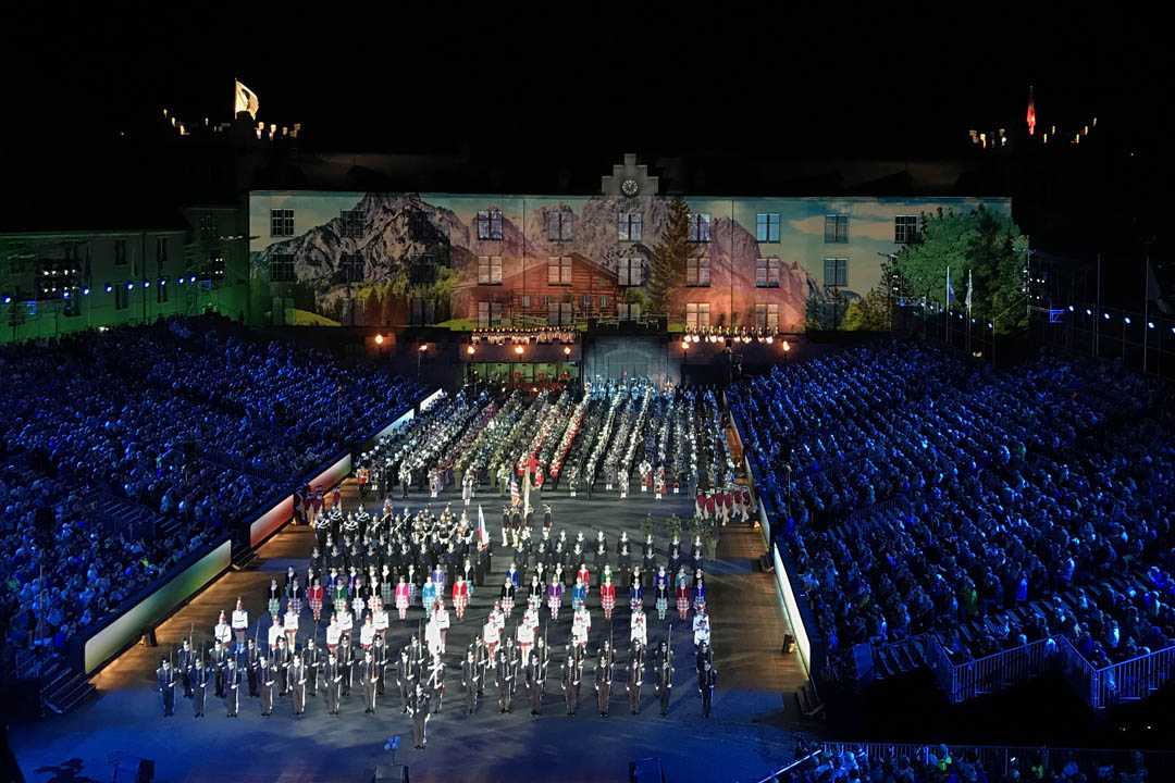 The Basel production is staged in front of the 18th century Kaserne Hof barracks on the Rhine The Basel production is staged in front of the 18th century Kaserne Hof barracks on the Rhine