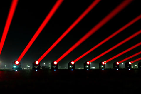 The installation was put together for the Jova Beach Party on the runway of Milan Linate airport