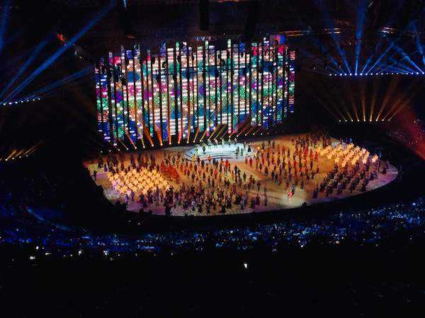 The 90-minute opening ceremony featured traditional and contemporary dance and song The 90-minute opening ceremony featured traditional and contemporary dance and song