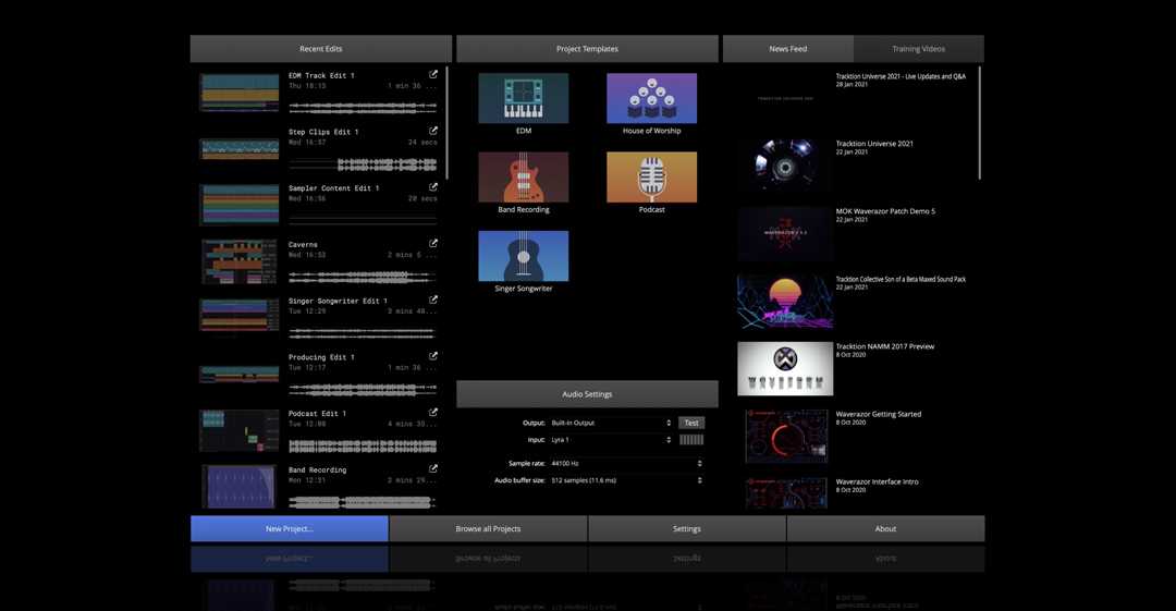The Welcome Screen allows users to get up and running with the minimum of fuss The Welcome Screen allows users to get up and running with the minimum of fuss