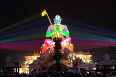 The spectacle is accomplished using eight Crimson Series laser projectors and four Griffyn 4K32-RGB pure laser projectors