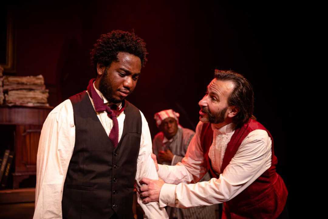 On stage at Reading Rep - Samuel Kyi, Dave Fishley and Rick Romero (photo: Harry Elletson) On stage at Reading Rep - Samuel Kyi, Dave Fishley and Rick Romero (photo: Harry Elletson)