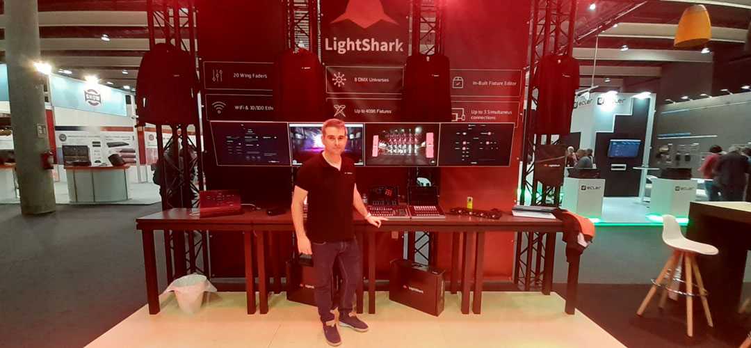 Alejo Cervera, LightShark product specialist, on the company's ISE stand Alejo Cervera, LightShark product specialist, on the company's ISE stand