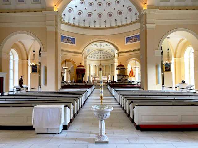 The Baltimore Basilica was the first Roman Catholic cathedral built in the United States The Baltimore Basilica was the first Roman Catholic cathedral built in the United States