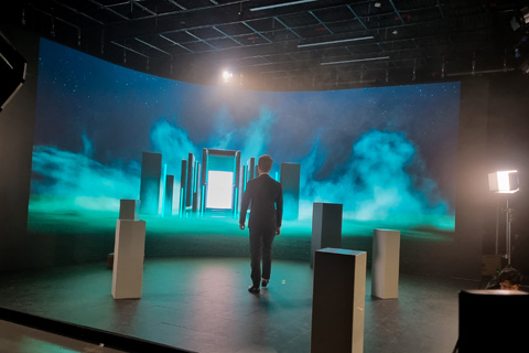The LED setup at OMG’s Futurealistic Studio includes a 4K curved LED screen