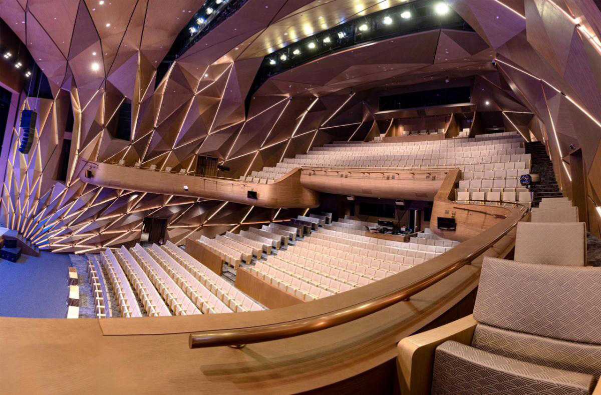 The larger of the two auditoriums can accommodate an audience of 900 The larger of the two auditoriums can accommodate an audience of 900