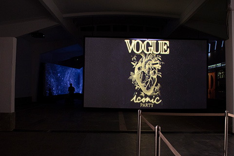 Twenty-two different projections were made on screens, walls, and floors